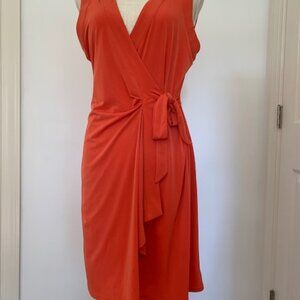 BCBG MaxAzria sleeveless wrap dress red coral Size Medium NWT